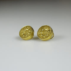 24K Gold Earrings "Tayrona Sun" - Thick